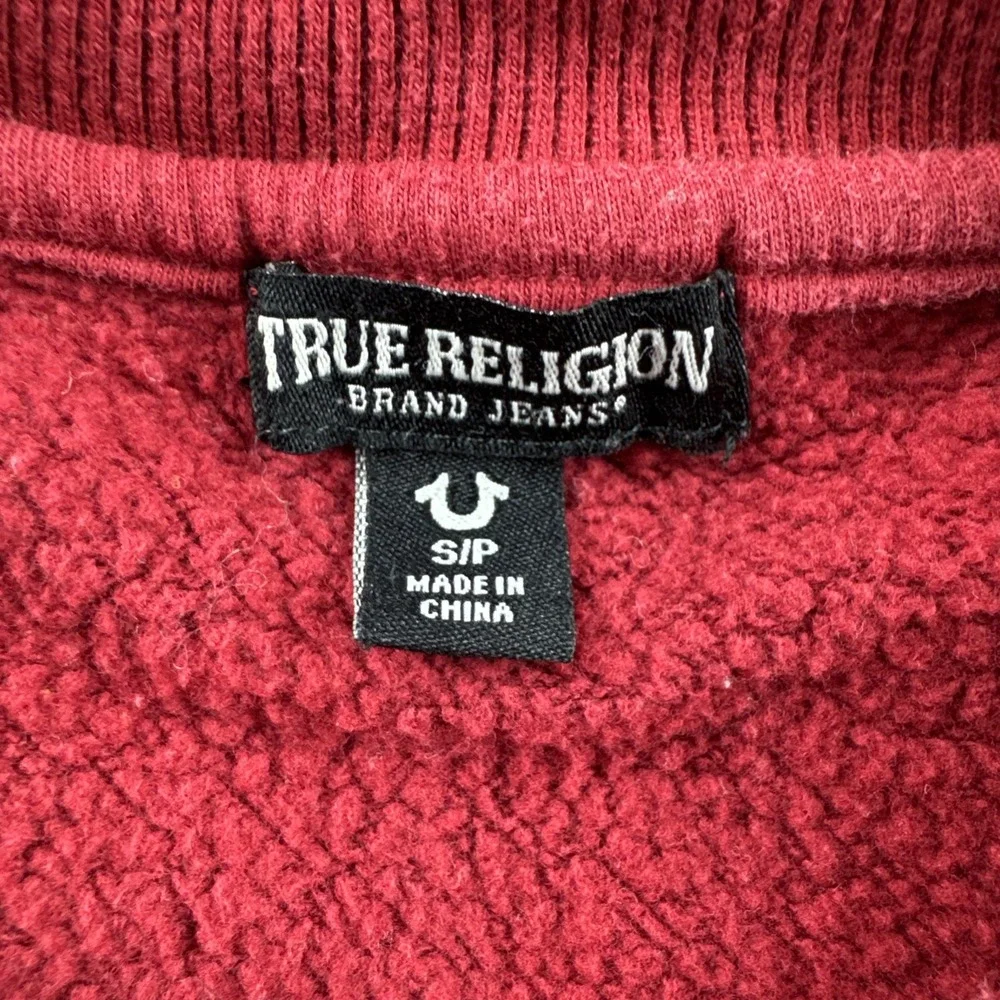 True Religion Flock Logo Sweater Mens S Red Long Sleeve Sweatshirt Y2K Preppy